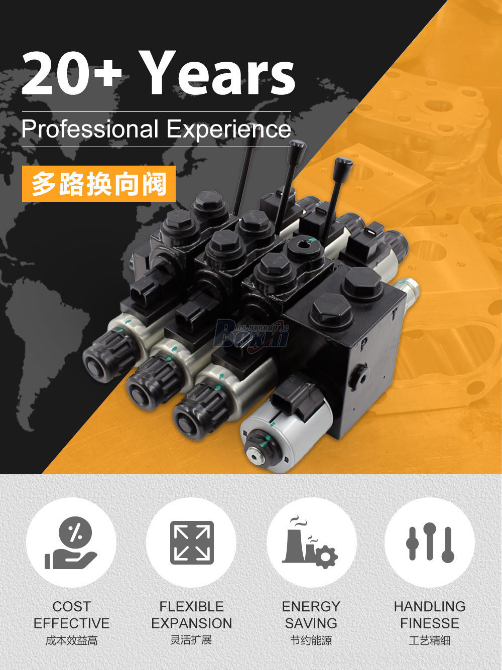 DCV58 电磁和手动 3 联 分片式换向阀